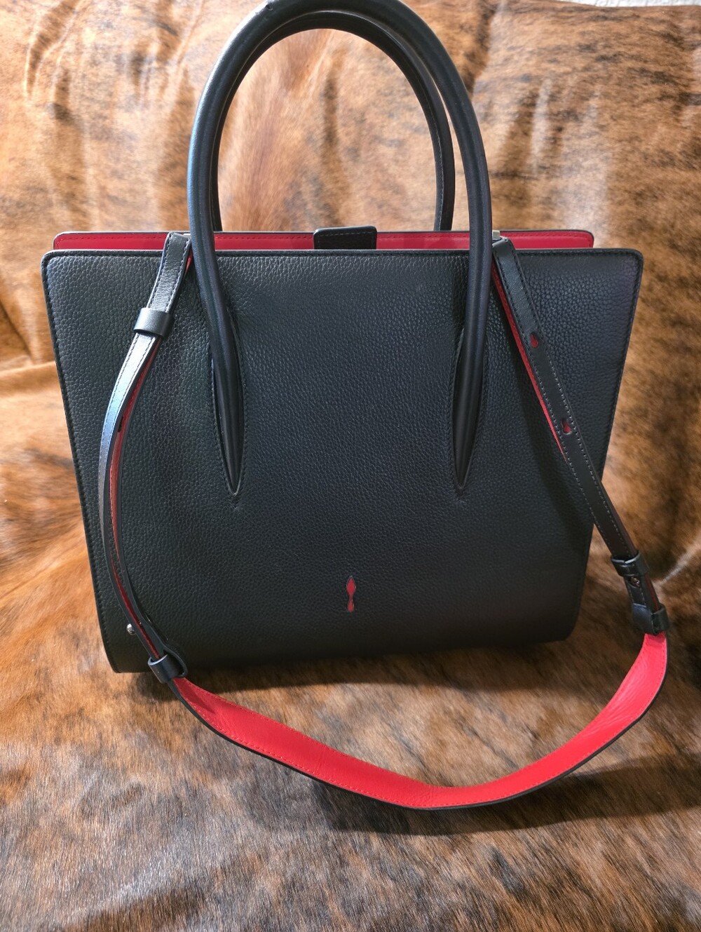 Christian Louboutin Paloma Medium Tote Black & Red